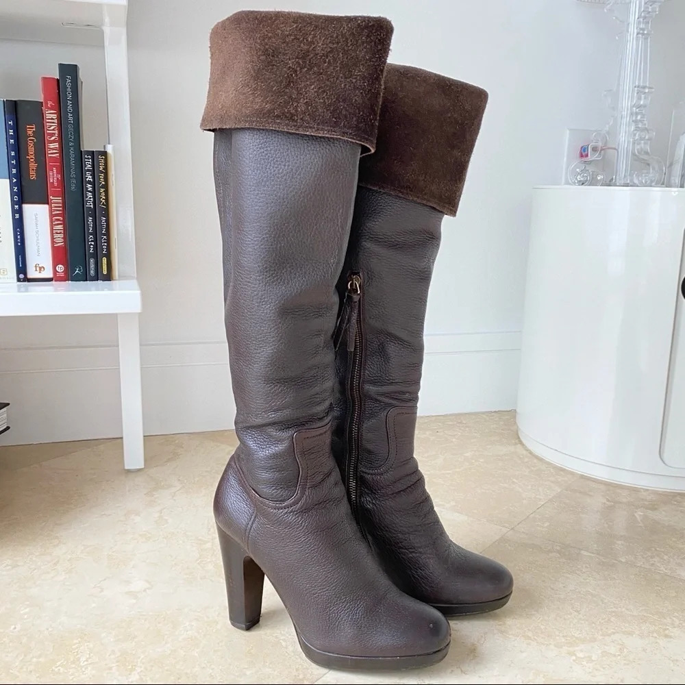 Miu Miu Otk Over The Knee Platform Boot 36.5 - image 3